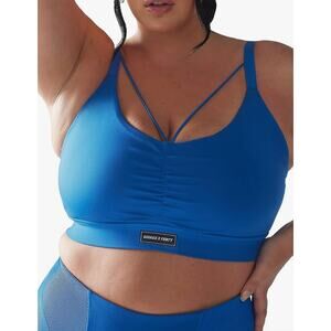 Savage X Fenty Curve Alert Sports Bra Blue Plus Size 2X Strappy Wireless